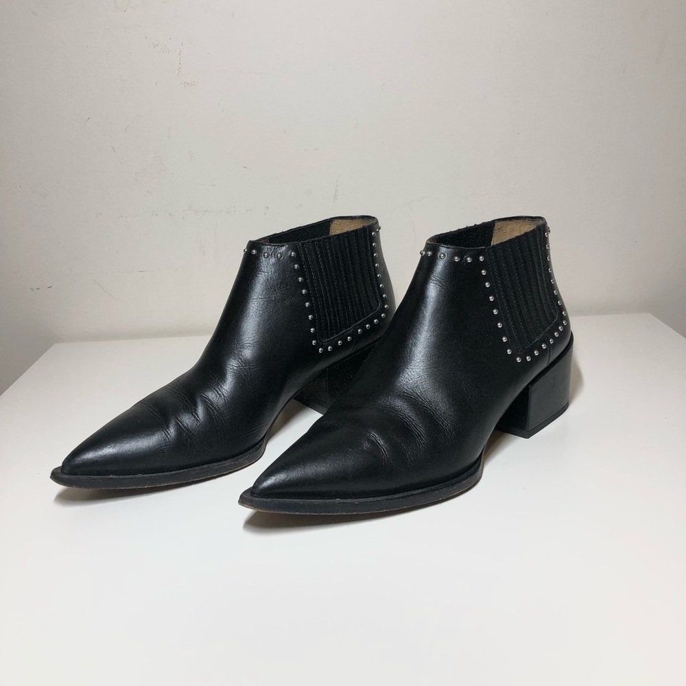Givenchy Black Leather Studded Short Ankle Boots *Size 37*